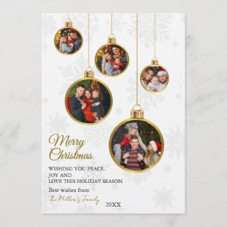 Invitation Elegant Merry Christmas Ornament Photo