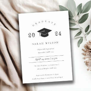 Invitation Élégant Minimal Clean Simple Graduation Party