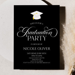 Invitation Élégant Minimal Minimaliste Graduation