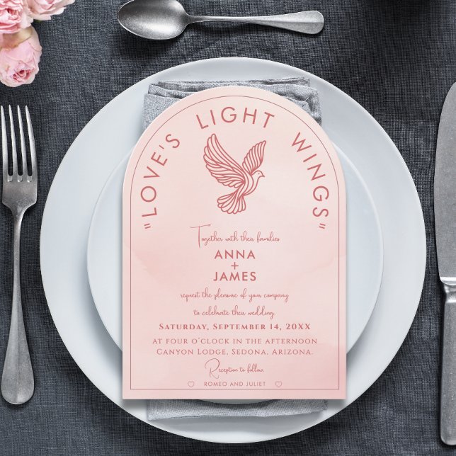 Invitation Elégant minimal roméo et Juliette Citation rose (Créateur téléchargé)