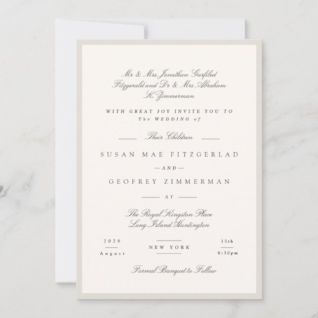 Invitation Elegant Minimalist Calligraphy Wedding (Devant)