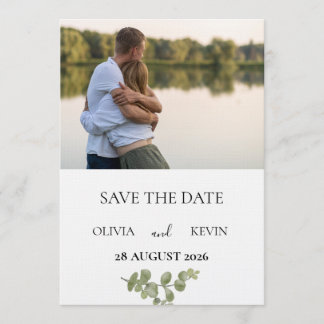 Invitation Elegant Minimalist Eucalyptus Save the Date