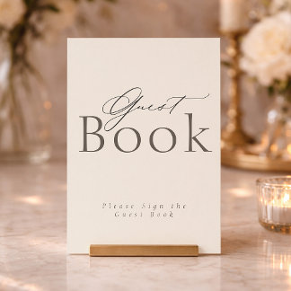 Invitation Elegant Minimalist Guest Book Sign 