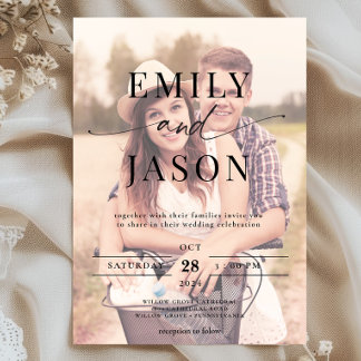 Invitation Elegant Minimalist Modern Arched Photo Wedding
