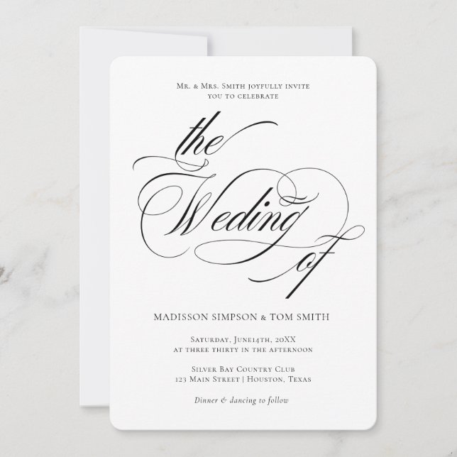 Invitation Elegant Minimalist modern Wedding (Devant)