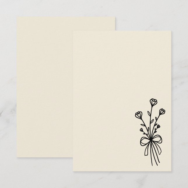 Invitation Elegant Minimalist Natural White (Devant / Derrière)