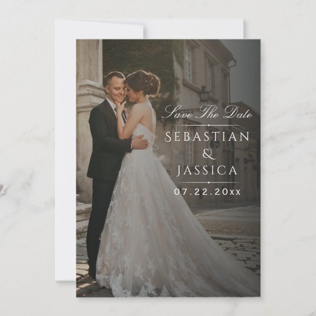 Invitation Elegant Minimalist Photo Save The Date (Devant)