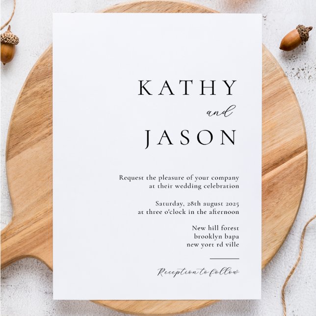 Invitation Elegant Minimalist Typography Script Wedding (Créateur téléchargé)