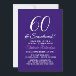 Invitation Élégant minimaliste 60 et Sensational Purple Party<br><div class="desc">Élégant minimaliste 60 et Sensational Purple Party Invitation Personnalisez cette élégante invitation de fête d'anniversaire violet avec le nom de la personne célébrant un jour très spécial dans leur vie. Un 60e anniversaire est une étape importante à célébrer. Marquez l'occasion en créant une fête et en envoyant des invitations à...</div>