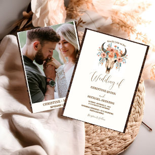 Invitation Élégant minimaliste Boho Western Cowboy Mariage