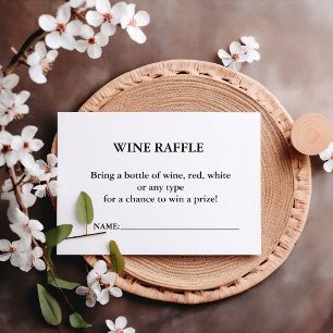 Invitation Élégant minimaliste de vin Raffle jeu de Fête des