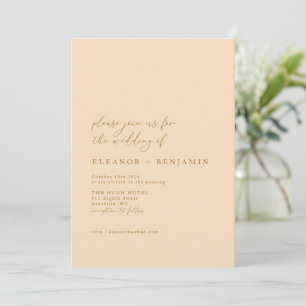 Invitation Élégant minimaliste Élégant Mariage beige chaud