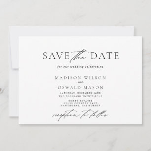 Invitation Élégant minimaliste Enregistrer la date horizontal