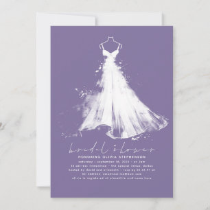 Invitation Élégant minimaliste Lavande Fête des mariées viole