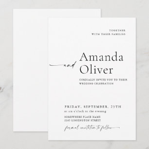 Invitation Élégant minimaliste Mariage de calligraphie