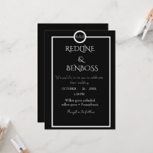 Élégant Minimaliste Mariage Noir & Blanc