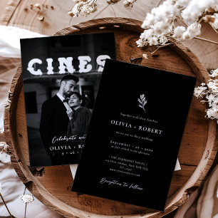 Invitation Élégant minimaliste Mariage photo botanique