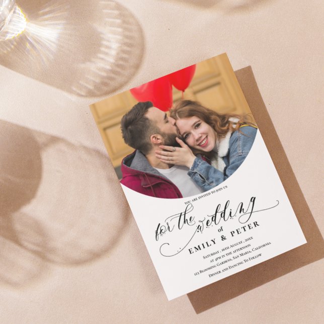 Invitation Élégant minimaliste Mariage photo chic (Elegant Minimalist Chic Photo Wedding Invitation)