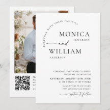 Élégant minimaliste Mariage photo code QR