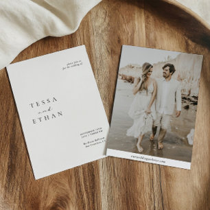 Invitation Élégant minimaliste Mariage photo moderne