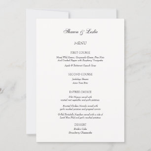 Invitation Élégant minimaliste Mariage Trois cours Menu