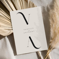 Élégant minimaliste moderne Mariage noir et ivoire