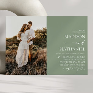 Invitation Élégant minimaliste moderne Mariage vert Sage