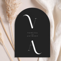 Élégant minimaliste moderne Monogram Arch Mariage