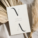 Invitation Élégant minimaliste moderne noir et Mariage Ecru<br><div class="desc">Faire-part de mariage minimaliste moderne. Caractéristiques d'élégante typographie monographique et design graphique minimal. Personnalisez le texte avec tous les détails de votre journée spéciale.</div>