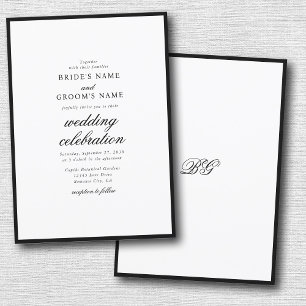 Invitation Élégant minimaliste noir blanc Mariage
