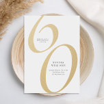 Invitation Elégant minimaliste Or 60e anniversaire<br><div class="desc">Créez vos propres invitations personnalisées à la fête du 60e anniversaire avec une typographie minimaliste et élégante en couleur or.</div>