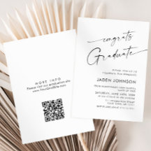 Élégant minimaliste Parti de Graduation Code QR
