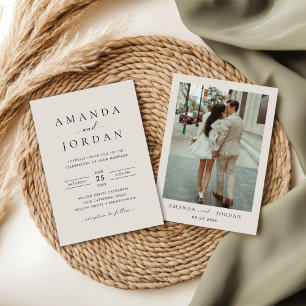 Invitation Élégant minimaliste photo Mariage