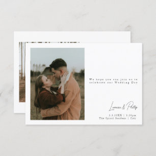 Invitation Élégant minimaliste photo script manuscrit