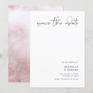 Invitation Élégant Minimaliste Script Rose Gold Save The Date