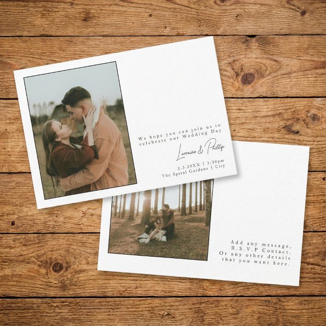 Invitation Élégant minimaliste simple Mariage photo (Elegant Minimalist Simple Photo Wedding Invitation)