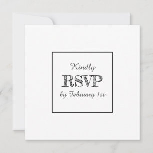 Invitation Elégant minimaliste simple mariage photo RSVP