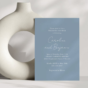 Invitation Élégant minimaliste Wedding shower Dusty Blue