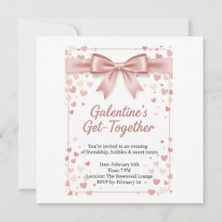 Invitation Élégant modèle d'invitation Galentine's Day en or