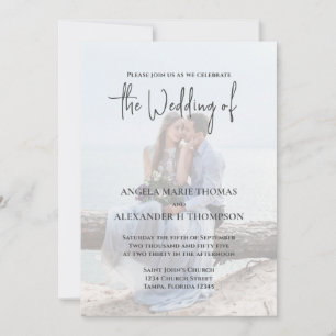 Invitation Elégant Modèle photo RSVP Code QR