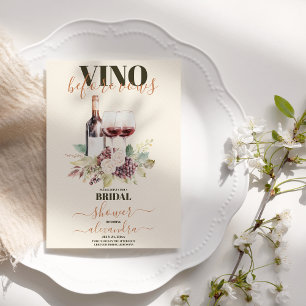 Invitation Élégant Moden Vino Avant Vows Fête des mariées