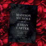 Invitation Elegant Modern Glam Black Goth Wedding<br><div class="desc">This Elegant Modern Glam Black Goth Wedding Invitation features unique calligraphy script paired with stylish type on a black watercolor background. The black color background is perfect for a goth inspired event.</div>