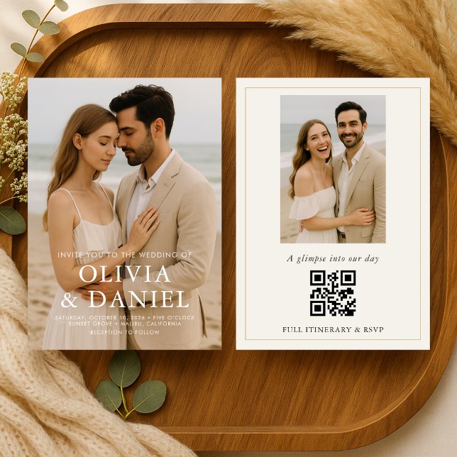 Invitation Elegant Modern Photo Wedding (Créateur téléchargé)