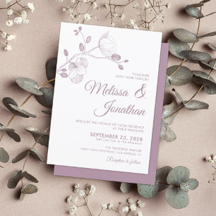 Invitation Elegant modern purple orchids floral wedding