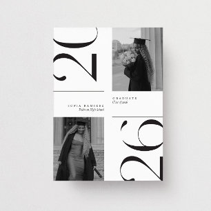 Invitation Élégant Moderne 2026 Photo de Remise des Diplômes 