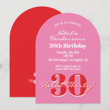 Élégant Moderne 30e Anniversaire Typographie Rose