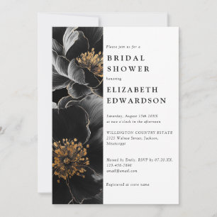 Invitation Élégant Moderne Code QR Floral de Mariage