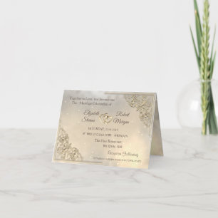 Invitation Élégant Moderne Cœur Doré Chic Mariage
