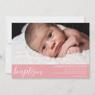 Invitation Élégant Moderne Élégant Photo Chrétien Baptême I