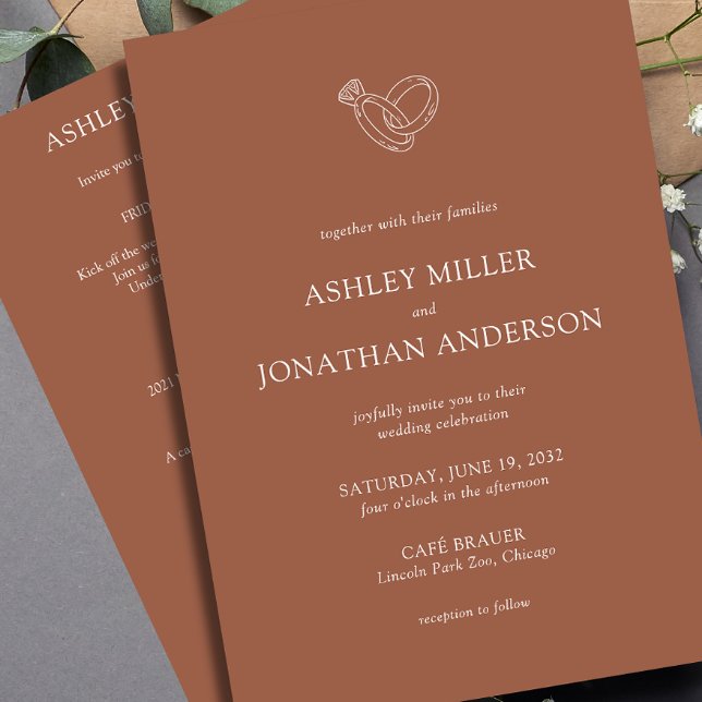 Invitation Élégant Moderne Éléments simples Mariage tout-en-u (Créateur téléchargé)
